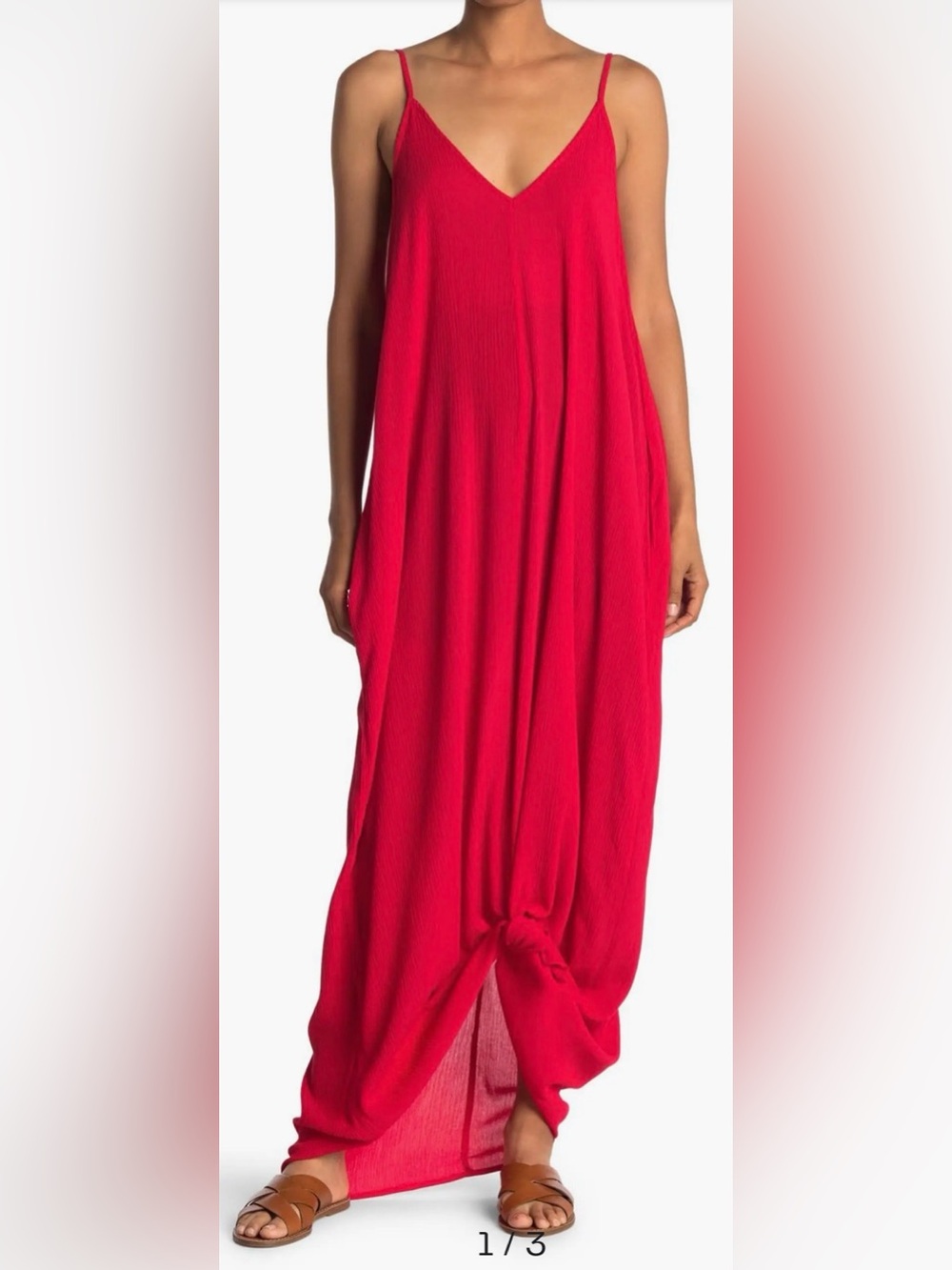 Nordstrom Gauze Tomato Red Maxi Dress